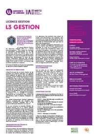 Plaquette Licence Gestion