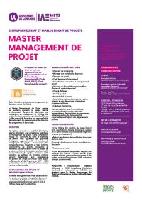 Plaquette Master 2 Management de projet